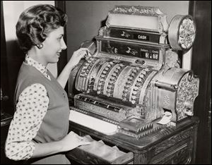 The old-fashioned way to tally purchases: a cash register.
