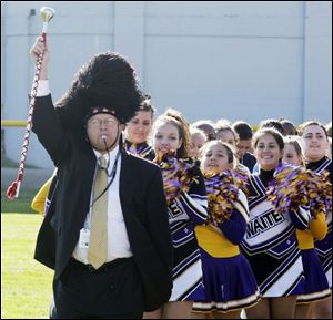 John Foley, superintendent of Toledo Public Schools, kicks off the district's levy campaign during a rally at Waite High's Jack Mollenkopf Stadium. Hundreds of parents, students, staff, and community members attended yesterday's rally to gain support for the two TPS funding issues on the November ballot. 
