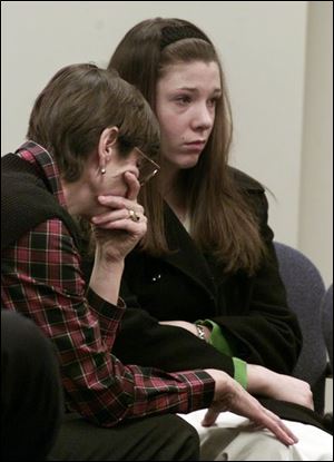 Natalie Nirdlinger was accompanied by her mother, Mary Nirdlinger, during a juvenile court appearance in 2002. Natalie was 16 when she left her baby in a trash bin in October, 2001. The baby survived and is now 7. Natalie, now 23, served five years of probation.