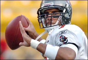 Former Toledo star quarterback Bruce Gradkowski has passed for 1,791 yards with nine TDs and 10 INTs in his NFL career.