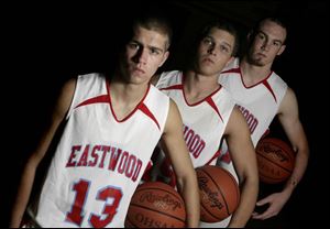 Eastwood has plenty of experience returning with, from left, seniors Jason Faykosh and Mark Schult and junior Clay Rolf. The Eagles were 15-6 last year and finished runner-up.