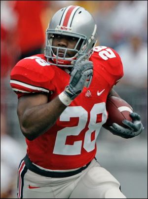 Chris 'Beanie' Wells gained 3,382 yards during his Ohio State career, including a 222-yard game against Michigan.