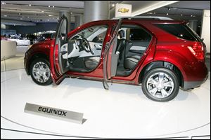 The 2010 Chevrolet Equinox was designed with a vertical pillar in the liftgate to help reduce wind resistance and therefore increase fuel efficiency.