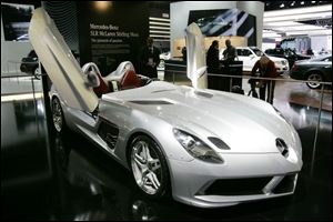 The Mercedes-Benz McLaren SLR Stirling Moss takes the honor of most expensive car at the auto show with a price of $1.2 million. It s only available to past McLaren owners and must be delivered in Europe