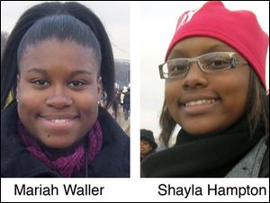 Mariah Waller and Shayla Hampton are shown at the Inauguration in Washington D.C.
