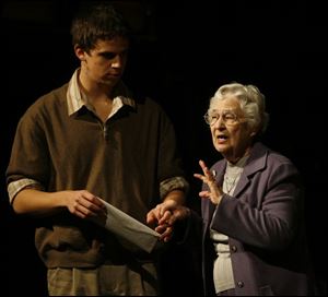 CTY plays23p   First place winner Timothy Thompson, of Salem High School in Canton, Michigan, and Madge Levinson, competition chair for the ESU.  The Toledo Branch of the English-Speaking Union of the United State presents the 2009 Shakespeare Competition at the Toledo repertoire Theater in Toledo, Ohio on February 22, 2009. Winners of competitions in area high schools have earned the right to compete regionally, delivering selected monologues from Shakespeare's plays, as well as sonnets. The only Toledo public school participating is Bowsher High School. The winner is awarded an all-expense paid trip top New York City for the National competition in April. The winner of the national competition will be awarded a summer course in England. The Blade/Jetta Fraser