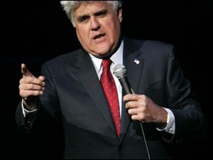  In this April 7 Jay Leno performs during a stand up show billed as "Jay's Comedy Stimulus Plan" at the Palace in the Detroit suburb of Auburn Hills, Mich