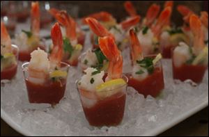 Gladieux Catering served shrimp cocktail shooters.