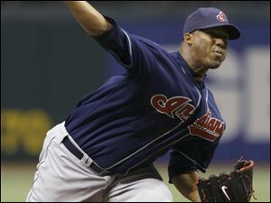 Fausto Carmona dominated for five innings but was rocked in the sixth. He still got the win.