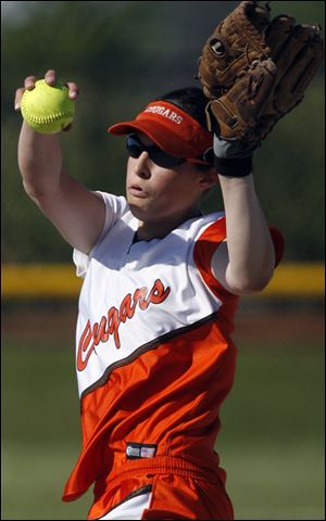 Southview pitcher Olivia O Reilly winds up for a pitch. She struck out 11 batters to help the Cougars beat St. Ursula and reach the district final.