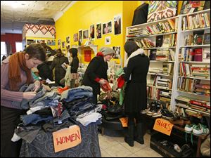 A swap sponsored by Brooklyn Clothing Exchange in New York in February is one of numerous such exchanges across the United States. Many are organized through Internet chat groups. 