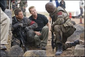 McG goes over a  Terminator Salvation  scene with actors. 