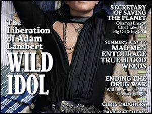 In this magazine cover image released by Rolling Stone, 'American Idol' runner-up Adam Lambert is shown on the cover of the June 25 issue, which hits newsstands on Friday.