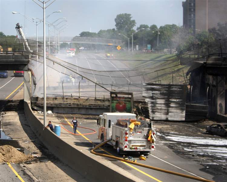 I75 cleanup from fuel tanker fire begins The Blade