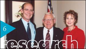 Historian and professor Randy Buchman with Julie and David Eisenhower at a Town and Gown event.