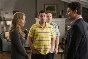 from left, Leslie Mann, Adam Sandler, Seth Rogen and Eric Bana in 'Funny People.'