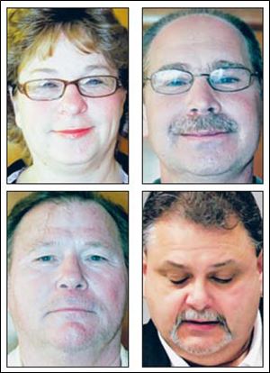 Recalls of Sandra Dobbs, above left, Wynne Phillips, above right, and Kenneth Sieg, below left, are sought. Donald Pearce, below right, has resigned.