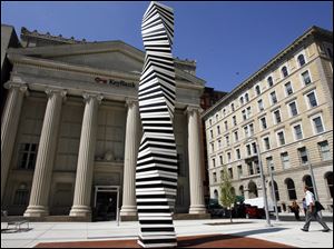 Slug: CTY tatum                   Date 9/11/2009           The Blade/ Amy E. Voigt           Location: Toledo, Ohio  CAPTION:  The sculpture in front of the new downtown arena on September 11, 2009.