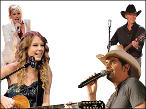 From left: Taylor Swift, Carrie Underwood, Kenny Chesney, and Brad Paisley.