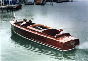 This Dart speedboat, in a 1992 photo, is the type that was built in Toledo until 1933 and used by bootleggers during Prohibition.