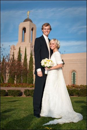 Ashley and JD Rasmussen after their Newport Beach, Calif., wedding.