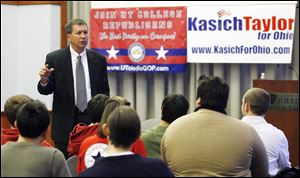 Gubernatorial candidate John Kasich speaks to University of Toledo students.