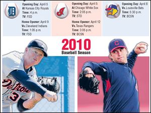LEFT: Jeremy Bonderman started yesterday's opening exhibition game for the Tigers. RIGHT: David Huff won 11 games last year and is expected to compete for a spot in the Indians' rotation.