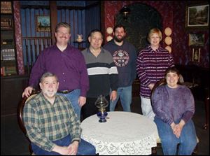 From left, Randy Stuckey, Steve Van Sickle, Ed Mooney, Shawn Liechty, Jan Delaney, and Teresa Van Sickle of  ‘Angel Street.'