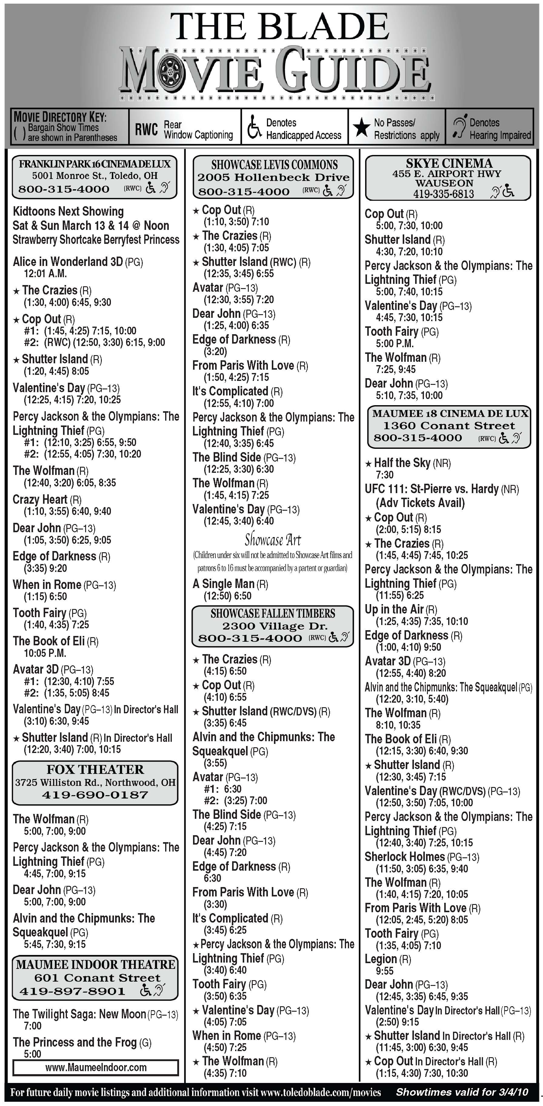 Movie listings 34 The Blade