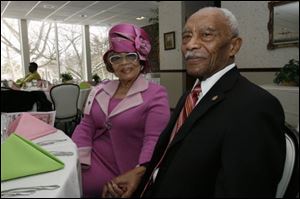 Leola Haynes, left, and her husband, Oscar Haynes, at the Alpha Kappa Alpha Founders Day event at Brandywine Country Club.
<BR>
<img src=http://www.toledoblade.com/graphics/icons/photo.gif> <font color=red><b>PHOTO GALLERY</b></font>: <a href=