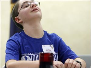 Jacob Wexler, a Monroe Road Elementary sixth grader, reacts to missing a question during a match with Whiteford, but Monroe's team eventually won.