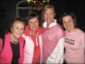 Cancer survivor Diana Gabel, second from left, with her mother, Grace Chapman, left, and daughters Kristin Little and Alyson Schlageter, at Mrs. Gabel's ‘End-to-Chemo' party.