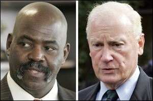 Both the current mayor, Mike Bell, left, and his predecessor, Carty Finkbeiner, were unable to reach agreement with City Council on raising revenues. That has put Toledo in the position of having to make grim choices now.
