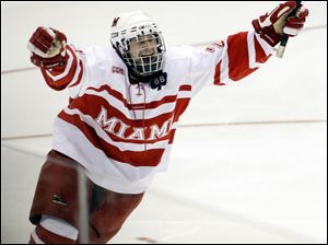 Northview grad Alden Hirschfeld had the winning goal against Michigan in the regional final.