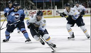 Toledo's Maxime Tanguay moves the puck up the ice.