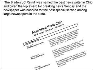 <img src=http://www.toledoblade.com/assets/gif/TO17150419.GIF> <font color=red><b>VIEW</b></font>: <a href=" /assets/pdf/TO7194153.PDF"target="_blank"><b> Associated Press award document</b></a>