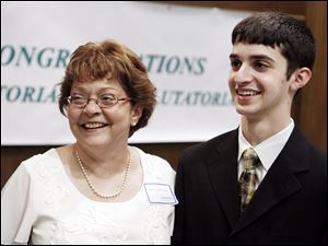 Nicholas Francis, salutatorian of Toledo Technology Academy,  attended the Celebration of Excellence event at the Toledo Club with his mother, Randy Jean Francis. He said he benefited greatly from the academy's business-engineering curriculum. 