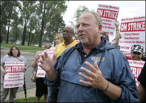 Bill Dudley of Local 75 says strikers aren't disrupting blood donations but showing solidarity over stalled talks. They will return to work on Saturday, he said.