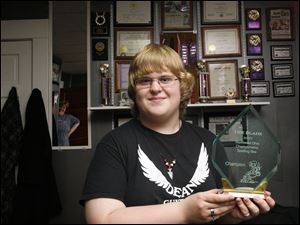 Lucas Liner got 19 of 25 words correct on the written part of the contest and advanced to the afternoon round.