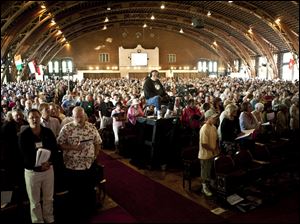 The West Ohio Conference of the United Methodist Church held its annual meeting in Hoover Auditorium in Lakeside, Ohio, and the usually routine election of a treasurer sparked debate.