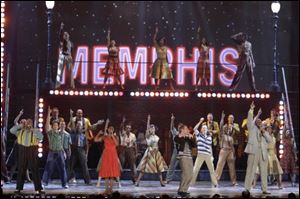 Cast members from 'Memphis' perform at the Tony Awards in New York. The show took top musical, score and book honors.