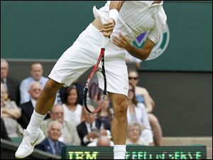 Roger Federer lost the first two sets against Alejandro Falla at Wimbledon yesterday.