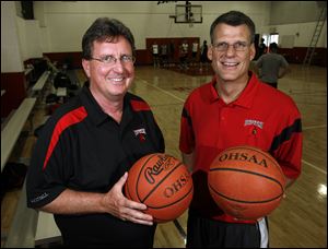 At Cardinal Stritch High School, Terry Murnen, left, is the new girls basketball coach and Dave Rieker is the new coach of the boys basketball team.