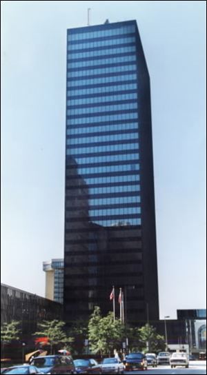 The Eyde Co. wants the city to back a $10 million loan to revive the downtown skyscraper. 
