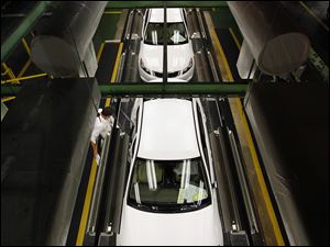 Honda Accords roll toward final inspection before they leave the Marysville, Ohio, assembly plant.