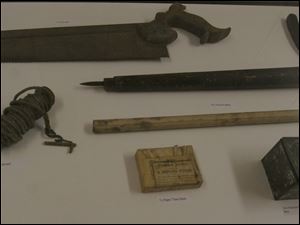 Artifacts such as these are among the approximately 100 items on display in the temporary Civil War Museum of Ohio in Tiffin.