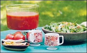 Summertime Gazpacho and Hungarian Spinach Salad.