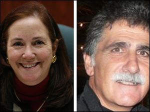 Democrats in the 46th District think incumbent Republican Barbara Sears, left,  is vulnerable and are running Harry Barlos, right, to oppose her.