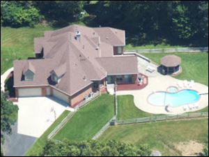 An aerial view of the property at 2515 Temperance Road.
