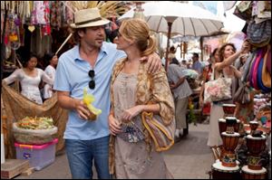 Bardem, left, and Julia Roberts appear in a scene from 'Eat, Pray, Love.'